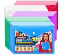 50 carteras de plástico A4 / folios para documentos, color transparente brillante