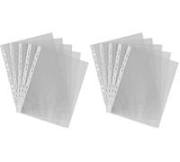 50 fundas perforadas de plástico A4 de 30 micras para carpetas, archivadores, carteras, fundas (Paquete de 2)