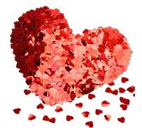 50 g de confeti rojo con purpurina, aprox. 2500 unidades, decoración de corazones y corazones para decoración de mesa, decoración de boda y San Valentín, decoración romántica para cumpleaños