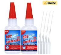50 g de pegamento instantáneo superfuerte y rápido Professional 502. Cianoacrilato para hardware, plástico, metal, coches, madera, manualidades, vidrio y aficiones. Se seca en segundos. Con 50g-2 Piez