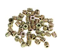 50 Insertos Roscados de Madera M4 x 8 mm, Tuercas con Brida Hexagonal de Aleación de Zinc para Muebles