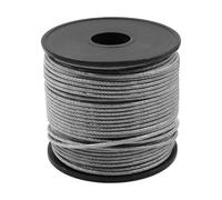 50 m ZONADAH 304 2 mm de alambre de acero inoxidable recubierto de vinilo para colgar marcos de fotos, cuerda de alambre resistente, pinzas de crimpado, manguito de bucle, adecuado para decoración