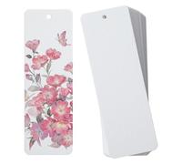 50 marcadores de papel de acuarela en blanco de 5.9 x 1.97 pulgadas, tarjetas de papel de acuarela blanco, marcapáginas de regalo a granel, pintura, dibujo, manualidades, para niños, estudiantes