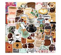 50 pcs coffee stickers, vinyl stickers for coffee water bottles, gift for coffee drinkers