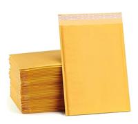 50 PCS Sobres De Burbujas De Papel Kraft Sobres Acolchados Sobres De Envío Bolsa De Embalaje De Envío De Espuma Bolsas De Almacenamiento De Mensajería-amarillo-13 * 18cm