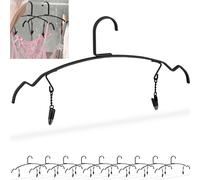 50 perchas para ropa, especialmente diseñadas para ropa interior y lencería, con 2 pinzas, de metal, 33 cm de ancho, perchas con clip, color