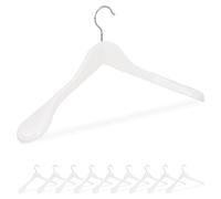 50 perchas para trajes en un set, con hombrera ancha, gancho giratorio de 360°, ideales para trajes y chaquetas, perchas de madera, color blanco