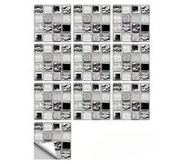 50 Piezas Adhesivos de Mosaico 10x10 cm - Papel Tapiz de PVC Autoadhesivo, Impermeable y Removible, Decoración de Pared para Cocina, Baño y Salón