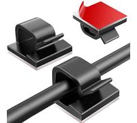 50 Piezas Clips de Cable Autoadhesivo, Gestión de Cable Eléctrico,Organizador de Cables de Exteriores, Mini Clips de Decoración Ganchos Soporte de Alambre para USB, TV, Cargador, Fotos, Luz Hadas