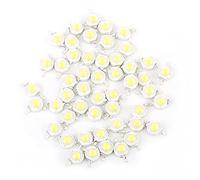 50 piezas de chip LED de alta potencia, intensidad súper brillante SMD COB, componentes de emisor de luz de diodo de 1 W, bombilla de luz chip DIY iluminación para focos de alta potencia (blanco frío)