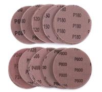 50 piezas de discos abrasivos de 125 mm con velcro, 10 granos diferentes, cada uno 5 x 60/80/120/150/180/240/320/400/600/800 malla, papel abrasivo para carrocería, madera, metal, plástico, pintura