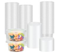 50 piezas de recipientes de almacenamiento con tapa, 150ML/5.3OZ Recipientes herméticos a prueba de fugas, recipientes de plástico con tapa, recipientes para congelar, para salsas, salsas para mojar