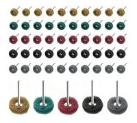 50 Piezas Rueda Abrasiva Pulidora 25mm para Dremel Herramientas Rotatorias | 5 Grano, Ruedas De Pulir para Dremel Accesorios, Vástago de 3mm, Estropajo de Doble Capa, para Pulir Metal Madera