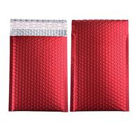 50 Piezas Sobres De Burbujas Para Embalaje De Regalo Bolsa De Burbujas Metálica Impermeable Plateada/Oro/Púrpura/Negro/Rojo-Rojo-15 * 18cm