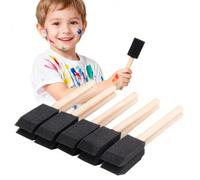 50 Pinceles de Pintura de Espuma,Pincele de Esponja de 1 Pulgada con Mango de Madera,para Pintar y teñir, Manualidades y Manualidades, esponjas de Arte, Sellos de Pintura acrílica
