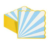 50 servilletas de papel festoneado azul a cuadros, servilletas de almuerzo a rayas azul claro y blanco, servilletas de postre a cuadros, suministros de decoración desechables para cumpleaños, baby