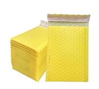 50 sobres acolchados de burbujas de polietileno de color rosa, bolsas de polietileno con forro de burbujas a granel para embalaje de envío, autosellado, amarillo, 50 unidades, 15 x 18 cm