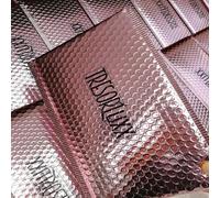 50 sobres acolchados de burbujas personalizados con bolsa de envío impresa para joyería, sobre postal para maquillaje, paquete de ropa, oro rosa, 20 x 25 cm
