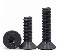 50 tornillos de cabeza plana M6-1 x 20 mm, acero al carbono 10.9, Allen Socket Drive, tornillos de máquina internos hexagonales tornillos de fijación de tornillos
