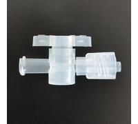 50 Uds. Conectores de bloqueo de llave de paso de 2 vías interruptor reutilizable PP for impresión por transferencia de fluidos(Transparent)