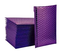 50 Uds. De embalaje de correo acolchado de color púrpura, bolsa autosellante con relleno, envío rosa para sobres de regalo, color morado-púrpura-18 * 23cm