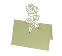 50 Uds. De tarjetas de lugar con diseño hueco flor rosa, decoración boda, números mesa, nombre plegable, suministros DIY for fiesta cumpleaños Para Celebraciones(Color 1)