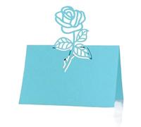 50 Uds. De tarjetas de lugar con diseño hueco flor rosa, decoración boda, números mesa, nombre plegable, suministros DIY for fiesta cumpleaños Para Celebraciones(Color 8)