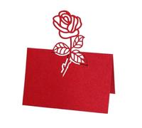 50 Uds. De tarjetas de lugar con diseño hueco flor rosa, decoración boda, números mesa, nombre plegable, suministros DIY for fiesta cumpleaños Para Celebraciones(Color 3)