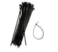 50 unidades de alta resistencia negro reutilizables Bridas - 100 mm x 7,6 mm - nylon Zip Ties