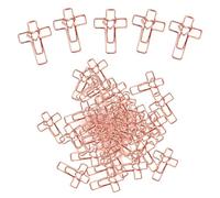 50 Unidades Grapas de Oficina con Corazón de Oro Rosa, Accesorios para Biblia para Estudio Bíblico, Grapas Cristianas, Pestañas para Biblia, Marcadores de Biblia