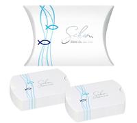 50 unidades pequeñas cajas de cojín con motivos cristianos, regalos para invitados, confirmación, confirmación, regalo para invitados de comunión, bautizo, confirmación