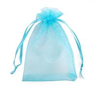50 Unids/lote 7x9 9x12 10x15 13x18CM Bolsas de Organza Bolsa de Joyería Decoración de Banquete de Boda Bolsas Dibujables Bolsas de Regalo Embalaje de Joyería-Azul Lago,10x15CM