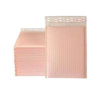 50 unids/lote bolsas de sobres de espuma rosa sobres autosellados sobres de envío acolchados con bolsa de correo de burbujas paquetes de regalo de envío bolsa-rosa claro-50 piezas-13 * 15 cm