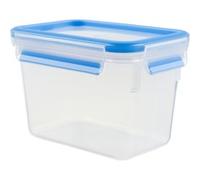 Emsa Clip & Close Conservador Hermético de Plástico Rectangular de 1,1 L, certificación "Baby care", Transparente y Azul