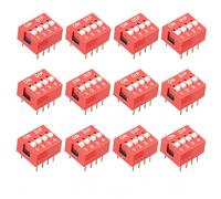 50Pcs 4-Vías Dip Interruptor, Módulo De Interruptor Deslizante Paso De 2,54 Mm, Reemplazo Del Interruptor De Palanca Mini Dip De 4 Pines 8 Pines, Para Placas De Prueba De Circuitos, Proyecto De Pcb