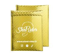 50PCS Sobres publicitarios acolchados de burbujas personalizados con bolsa de envío impresa para sobres postales de joyería para paquetes de ropa de maquillaje-Oro brillante-18x20cm