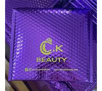 50PCS Sobres publicitarios acolchados de burbujas personalizados con bolsa de envío impresa para sobres postales de joyería para paquete de ropa de maquillaje-Púrpura-23x29cm