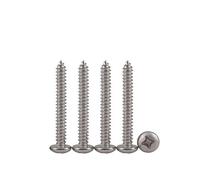 50pcs Tornillos de cabeza plana Phillips Tornillos autorroscantes de acero inoxidable 304 Tornillos de madera autoperforantes Ranura en cruz estándar Rosca completa Sujetador para carpintería M5 X 40
