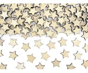 50Pz Estrella Stellina de Madera 2x2 cm Decoración Detalle