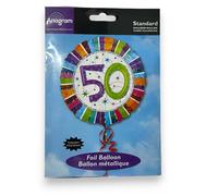 50th Cumpleaños 45.7cm Radiante Globo Metalizado Anagram 1607101 Quincuagésimo