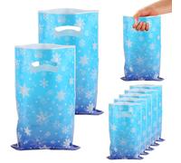 50uds Bolsas Regalo de Copos Nieve Invierno, 25x16,5cm Plástico Color Azul y Morado Bolsa Regalos Fiesta para Fiestas de Cumpleaños Temáticas para Dulces Galletas y Juguetes Paquete