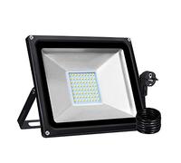 50W Foco LED Exterior, 5000LM IP65 Resistente al agua, foco exterior, foco de aluminio, foco de luz blanco cálido 2800-3200K, enchufe UE, lámpara de pared ideal para jardín, garaje