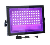 50W LED Luz Negra, IP66 Impermeable Foco UV Ultravioleta, Luz Negra Ultravioleta Con Interruptor para Halloween, Discoteca, Pintura Corporal, Neón, DJ, Black light Party
