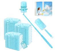 52 Piezas Recambios para Plumero, Paquete de Repuesto Compatibles con Swiffer, Plumero Atrapapolvo con 1 Varilla Telescópica y 1 Varilla Corta, para Limpiar Pelo de Animales y Polvo