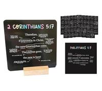 52 tarjetas de las Escrituras con versículos de la Biblia y soporte de madera, regalos cristianos para mujeres, niños y familia, tarjetas semanales de mapeo de versículos bíblicos para estudio