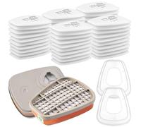 54 Pcs 6001 Filtros de Protección Respiratoria, Filtros Algodón Particulado, Cartuchos y Filtros para Respirador Anti Polvo, Compatibles con 6100/6200 / 7501/7502 / 6502/6800 3M Filters