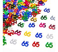 56g Multicolor 65 Cumpleaños Confeti Foil Metálico Glitz Mesa Scatter Sprinkles Edad Bday Decoración de fiesta