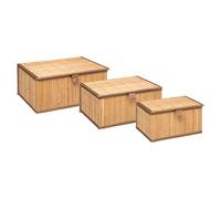 3 Cajas de Almacenamiento de bambú