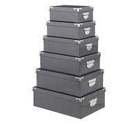 5five - 6 cajas de esquina de metal gris
