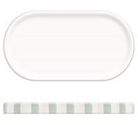5five - Bandeja de gres strio 24cm Rayas Verde celadón